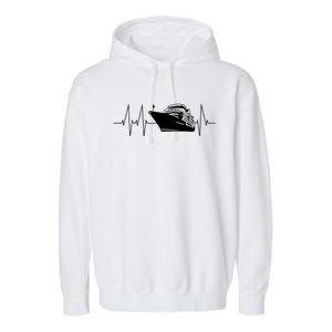 Cruise Ship Heartbeat Family Cruise Gift Garment-Dyed Fleece Hoodie