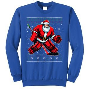 Christmas Santa Hockey Goalie Ugly Christmas Sweater  Sweatshirt