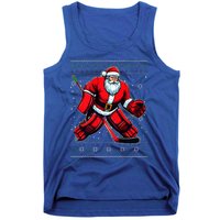 Christmas Santa Hockey Goalie Ugly Christmas Sweater  Tank Top