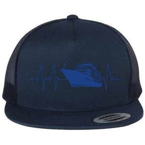 Cruise Ship Heartbeat Family Cruise Gift Flat Bill Trucker Hat