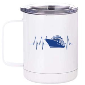 Cruise Ship Heartbeat Family Cruise Gift 12 oz Stainless Steel Tumbler Cup