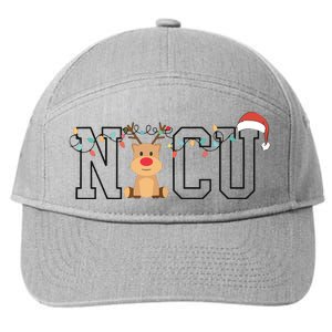 Cute Santa Hat Reindeer Christmas Light Xmas Nicu Nurse 7-Panel Snapback Hat