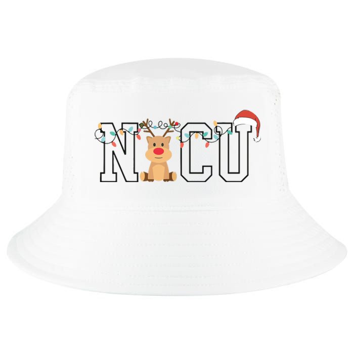 Cute Santa Hat Reindeer Christmas Light Xmas Nicu Nurse Cool Comfort Performance Bucket Hat