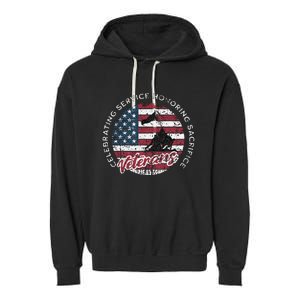 Celebrating Service Honoring Sacrifice Patriot Garment-Dyed Fleece Hoodie