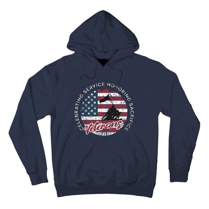 Celebrating Service Honoring Sacrifice Patriot Tall Hoodie