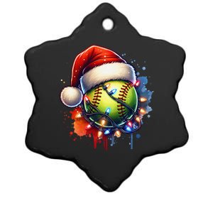 Christmas Softball Holiday Softball Player Xmas Ceramic Star Ornament