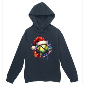 Christmas Softball Holiday Softball Player Xmas Urban Pullover Hoodie