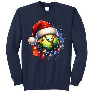 Christmas Softball Holiday Softball Player Xmas Tall Sweatshirt