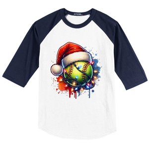 Christmas Softball Holiday Softball Player Xmas Baseball Sleeve Shirt