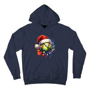 Christmas Softball Holiday Softball Player Xmas Tall Hoodie