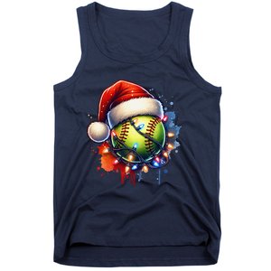 Christmas Softball Holiday Softball Player Xmas Tank Top