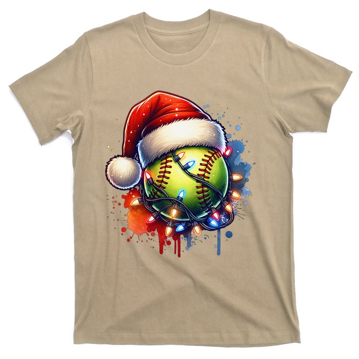 Christmas Softball Holiday Softball Player Xmas T-Shirt