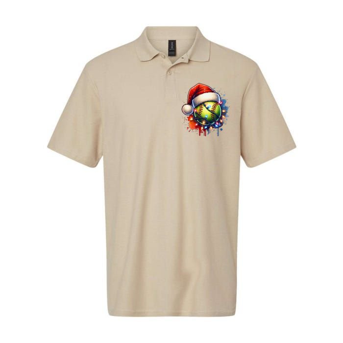 Christmas Softball Holiday Softball Player Xmas Softstyle Adult Sport Polo