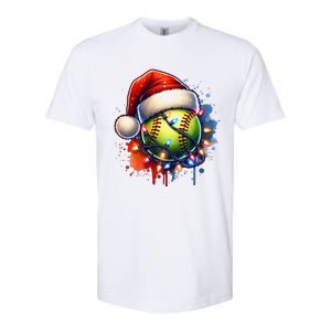 Christmas Softball Holiday Softball Player Xmas Softstyle CVC T-Shirt