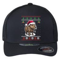 Capybara Santa Hat Ugly Christmas Sweater Xmas Flexfit Unipanel Trucker Cap