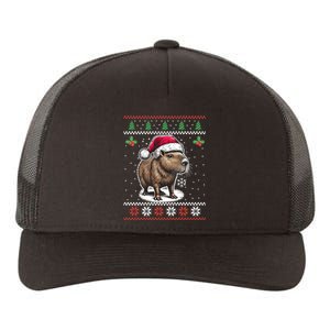 Capybara Santa Hat Ugly Christmas Sweater Xmas Yupoong Adult 5-Panel Trucker Hat