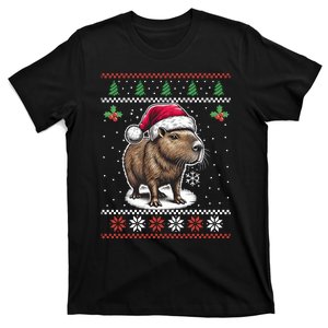 Capybara Santa Hat Ugly Christmas Sweater Xmas T-Shirt