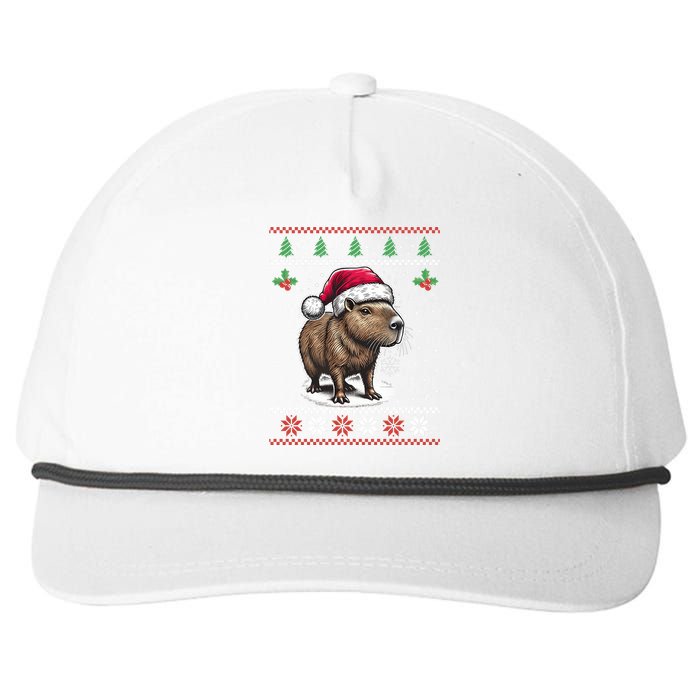 Capybara Santa Hat Ugly Christmas Sweater Xmas Snapback Five-Panel Rope Hat