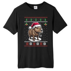 Capybara Santa Hat Ugly Christmas Sweater Xmas Tall Fusion ChromaSoft Performance T-Shirt