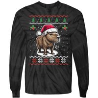 Capybara Santa Hat Ugly Christmas Sweater Xmas Tie-Dye Long Sleeve Shirt