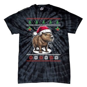 Capybara Santa Hat Ugly Christmas Sweater Xmas Tie-Dye T-Shirt