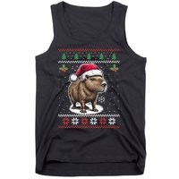 Capybara Santa Hat Ugly Christmas Sweater Xmas Tank Top