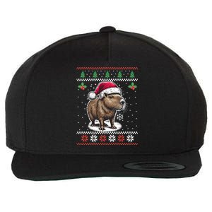 Capybara Santa Hat Ugly Christmas Sweater Xmas Wool Snapback Cap