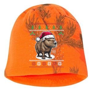 Capybara Santa Hat Ugly Christmas Sweater Xmas Kati - Camo Knit Beanie