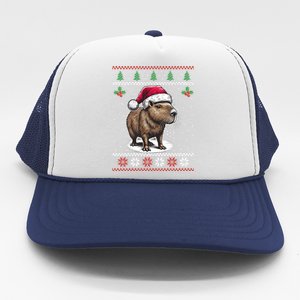 Capybara Santa Hat Ugly Christmas Sweater Xmas Trucker Hat