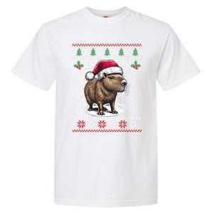 Capybara Santa Hat Ugly Christmas Sweater Xmas Garment-Dyed Heavyweight T-Shirt