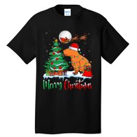 Capybara Santa Hat Xmas Tree Lights Merry Christmas Capybara Tall T-Shirt