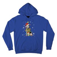 Cute Siberian Husky Dog Santa Christmas Tree Lights Xmas Gift Hoodie