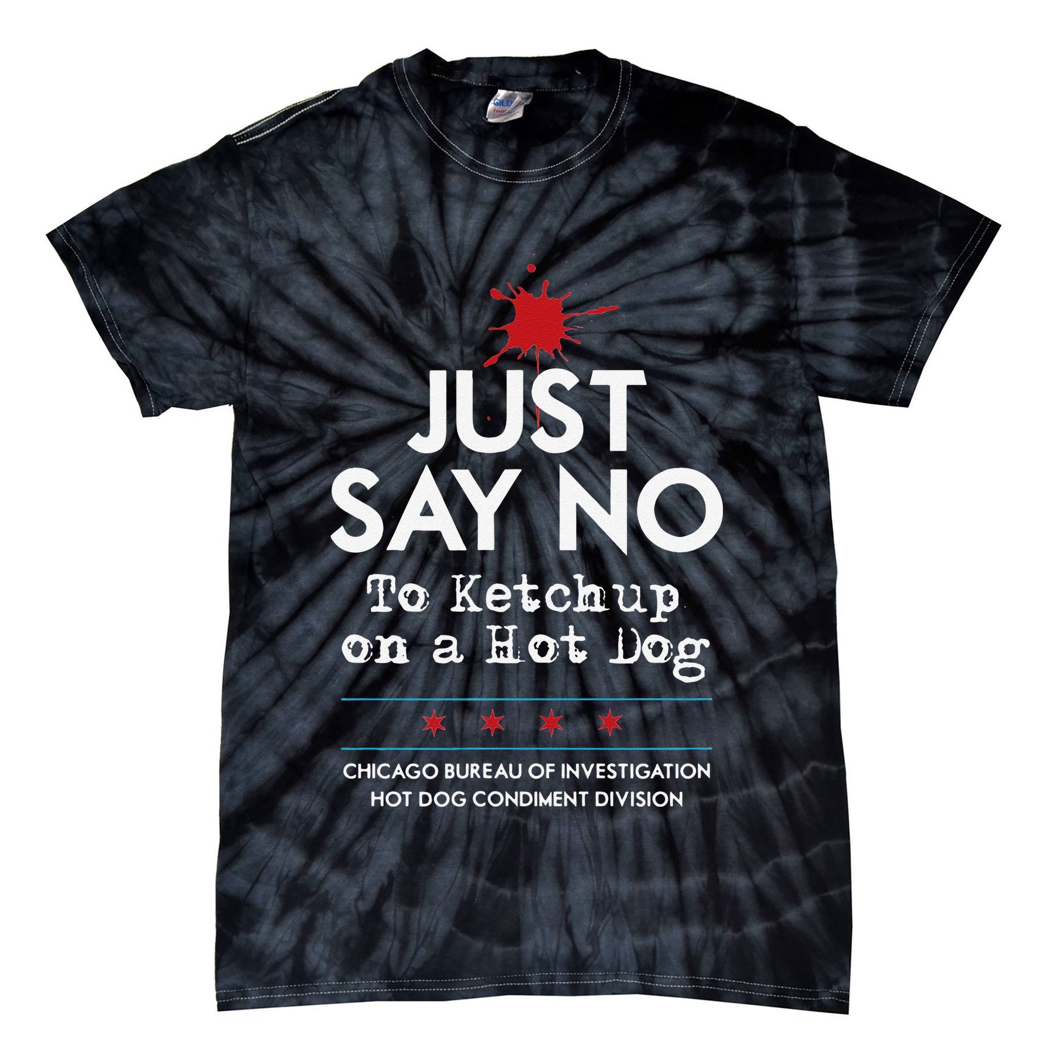 Chicago Style Hot Dog No Ketchup Tie-Dye T-Shirt