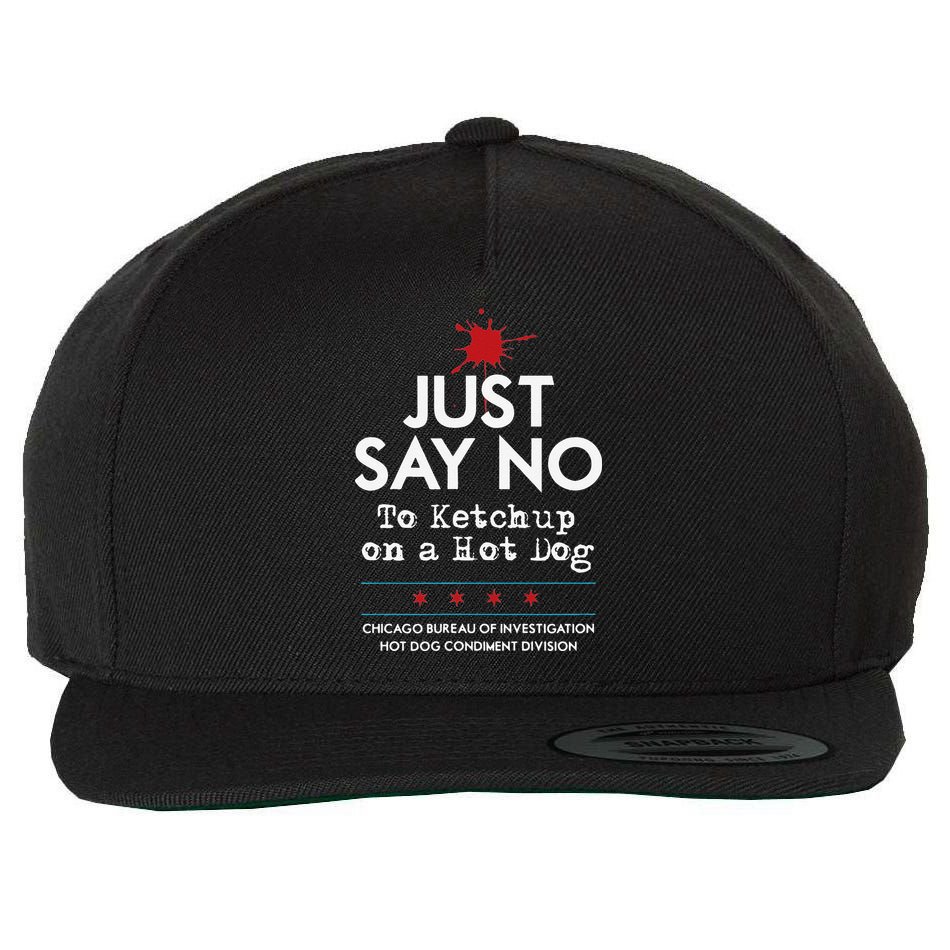 Chicago Style Hot Dog No Ketchup Wool Snapback Cap