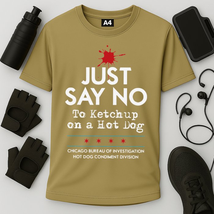 Chicago Style Hot Dog No Ketchup Cooling Performance Crew T-Shirt
