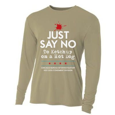 Chicago Style Hot Dog No Ketchup Cooling Performance Long Sleeve Crew
