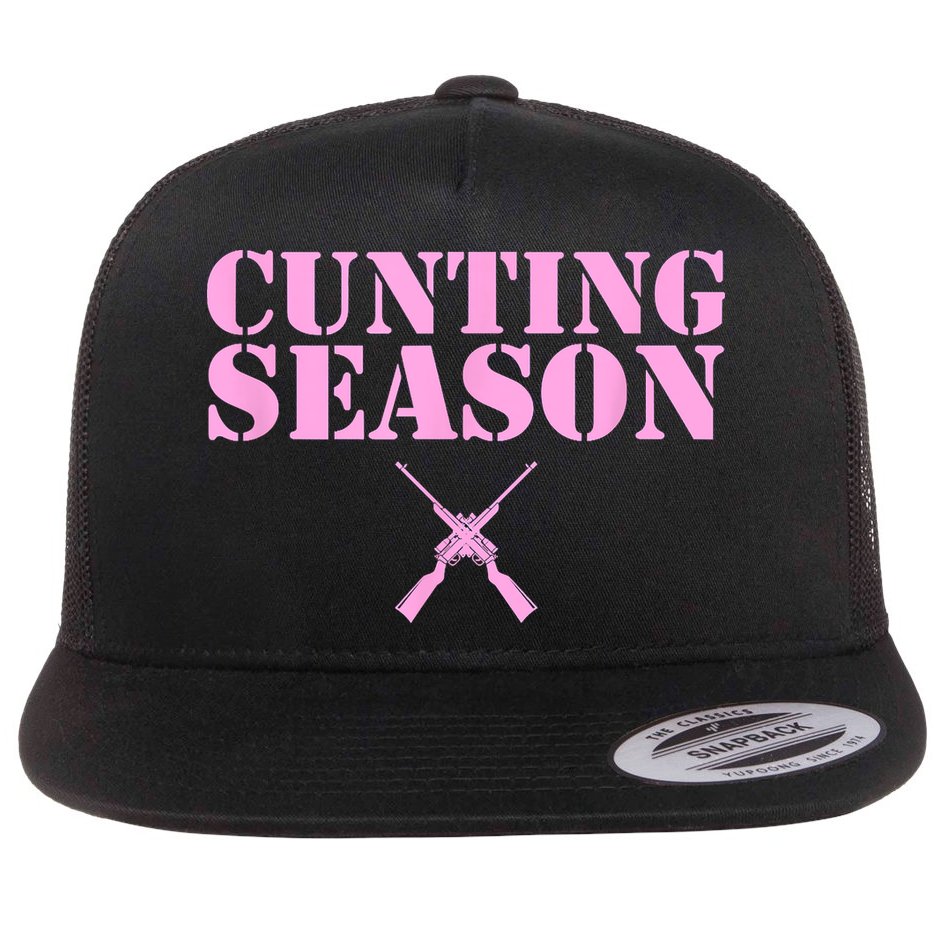 Cunting Season Hunting Counting Season Funny Flat Bill Trucker Hat