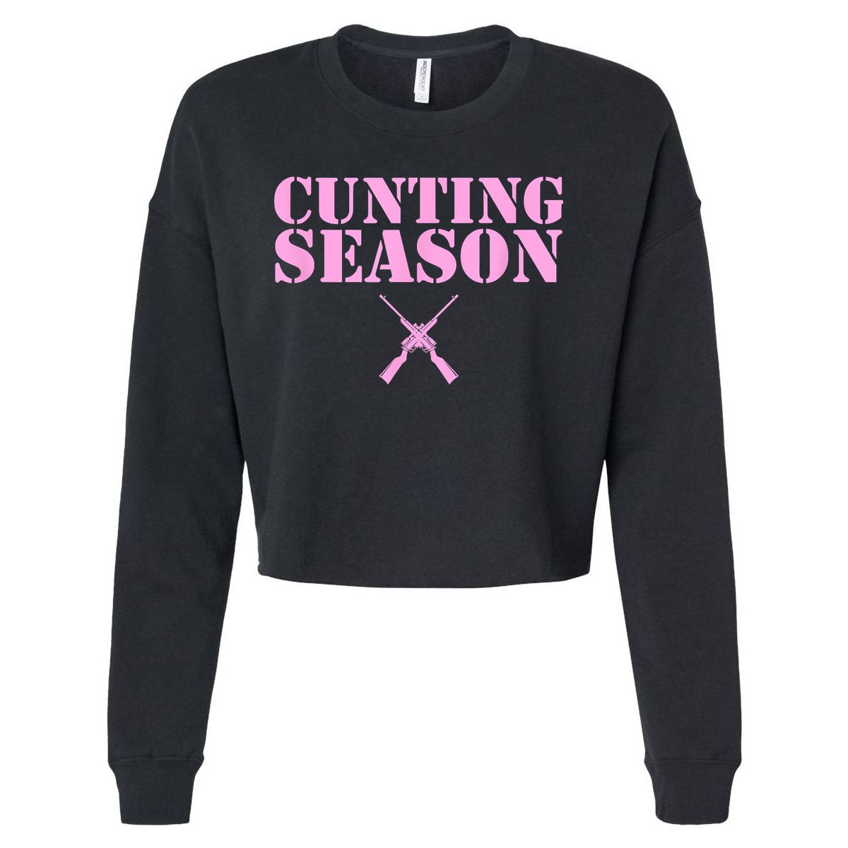 Cunting Season Hunting Counting Season Funny Cropped Pullover Crew