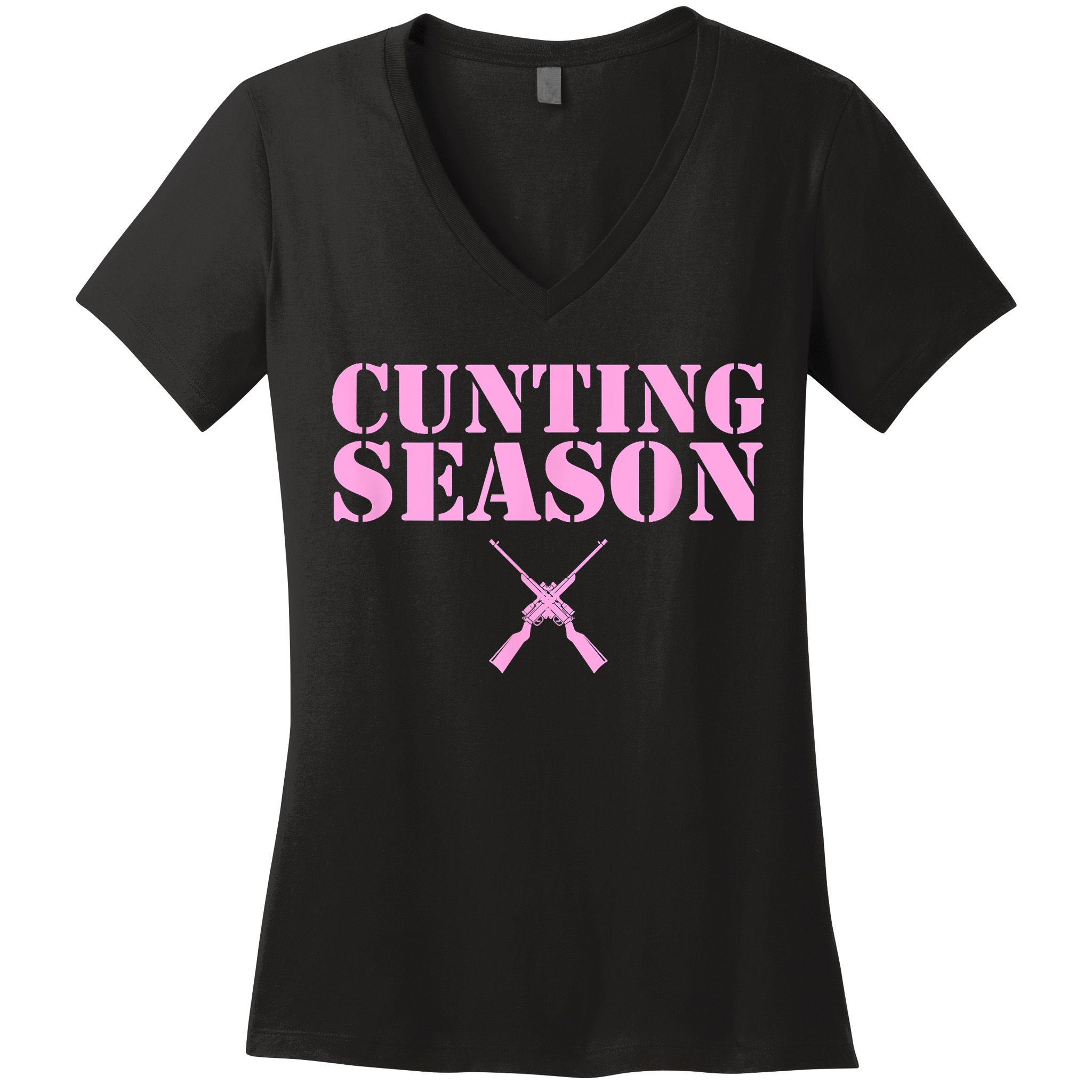 Cunting Season Hunting Counting Season Funny Women's V-Neck T-Shirt