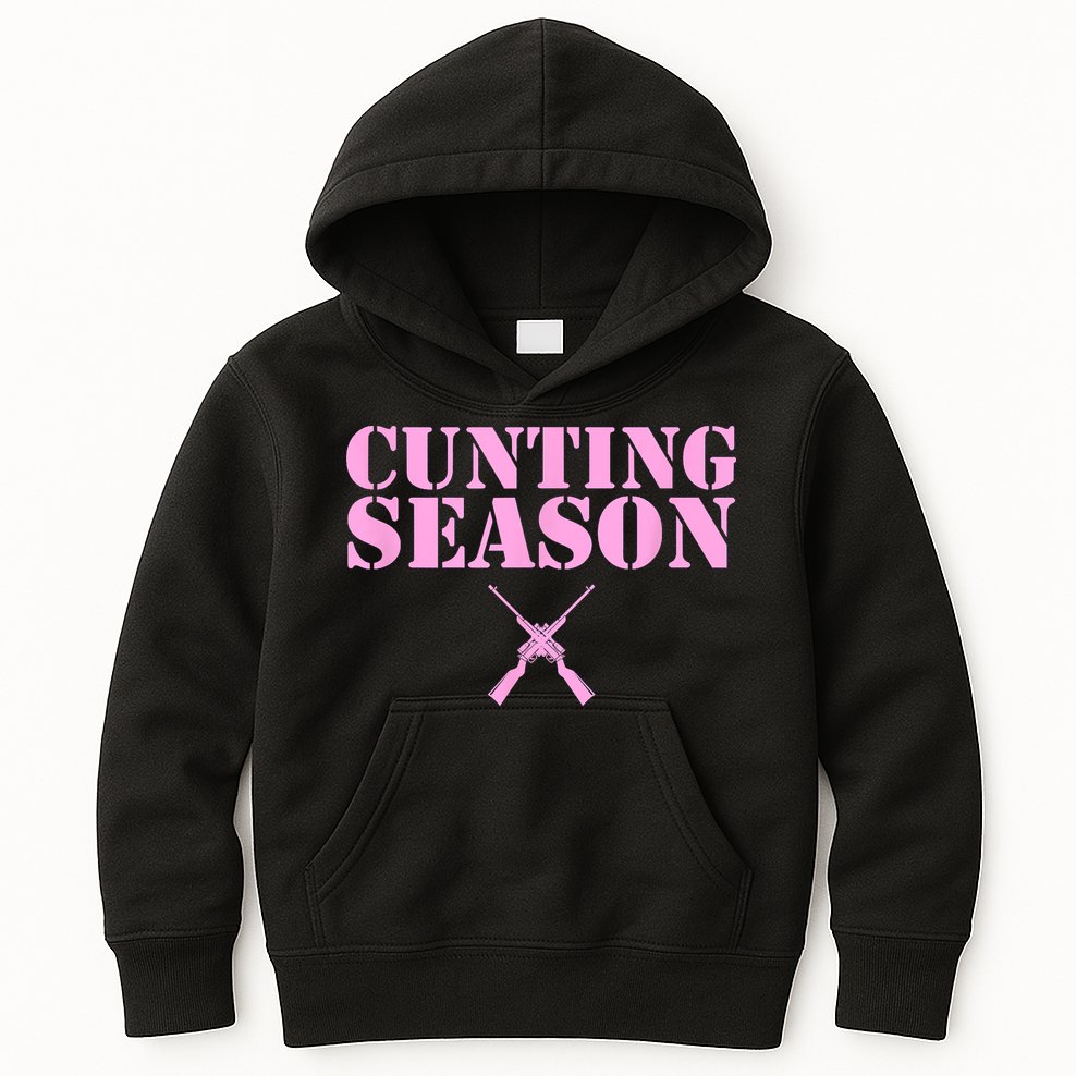 Cunting Season Hunting Counting Season Funny Kids Hoodie