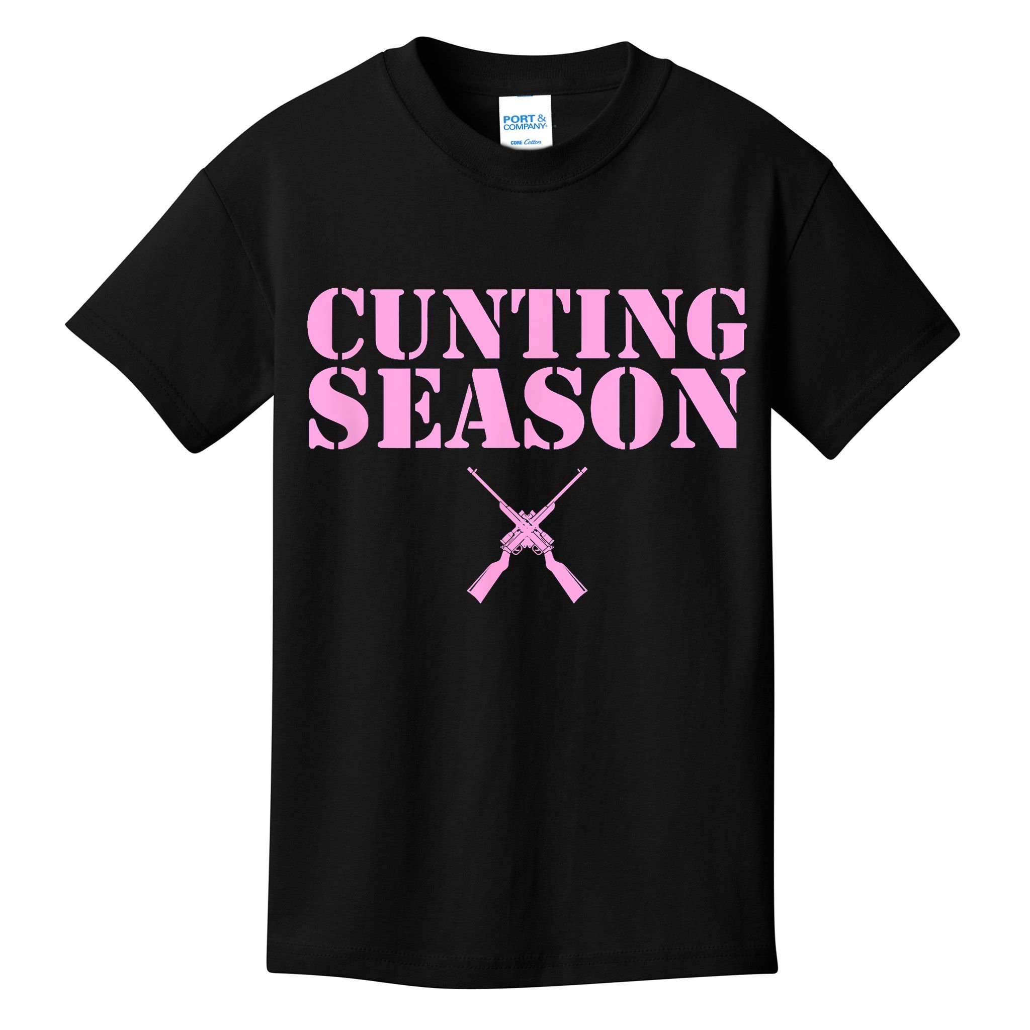 Cunting Season Hunting Counting Season Funny Kids T-Shirt