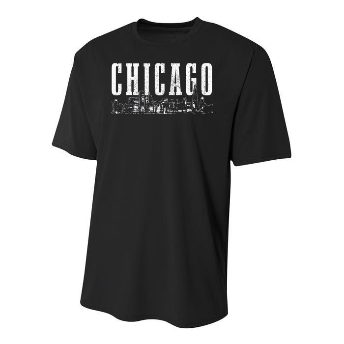 Chicago Skyline Illinois Vintage Chicago Pride Youth Performance Sprint T-Shirt