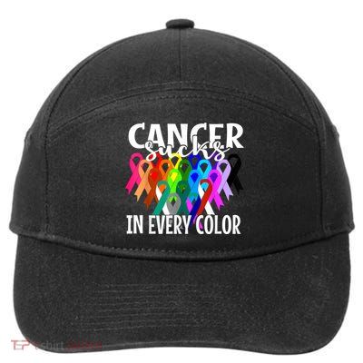 Cancer Sucks In Every Color Fighter Fight The Cancer 7-Panel Snapback Hat