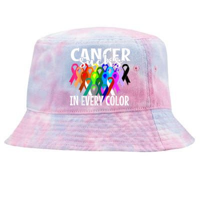 Cancer Sucks In Every Color Fighter Fight The Cancer Tie-Dyed Bucket Hat