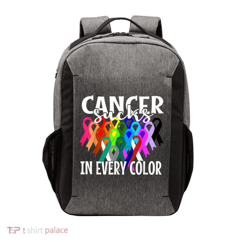 Cancer Sucks In Every Color Fighter Fight The Cancer Vector Backpack