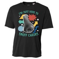 Chair Sniffer IM Just Here To Sniff Chairs Meme Humor Cooling Performance Crew T-Shirt