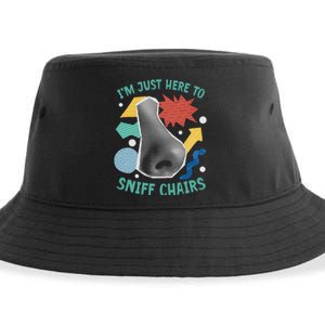 Chair Sniffer IM Just Here To Sniff Chairs Meme Humor Sustainable Bucket Hat