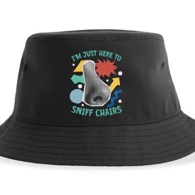 Chair Sniffer IM Just Here To Sniff Chairs Meme Humor Sustainable Bucket Hat