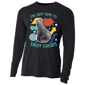 Chair Sniffer IM Just Here To Sniff Chairs Meme Humor Cooling Performance Long Sleeve Crew