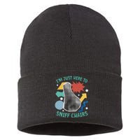 Chair Sniffer IM Just Here To Sniff Chairs Meme Humor Sustainable Knit Beanie